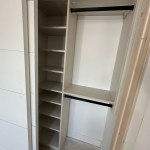Arctic reach-in closet with black hardware. Carbondale, CO