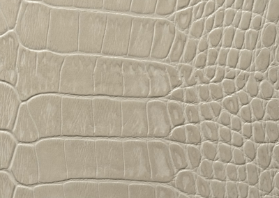 Leather wrapped countertop in Paloma Grey Crocodile